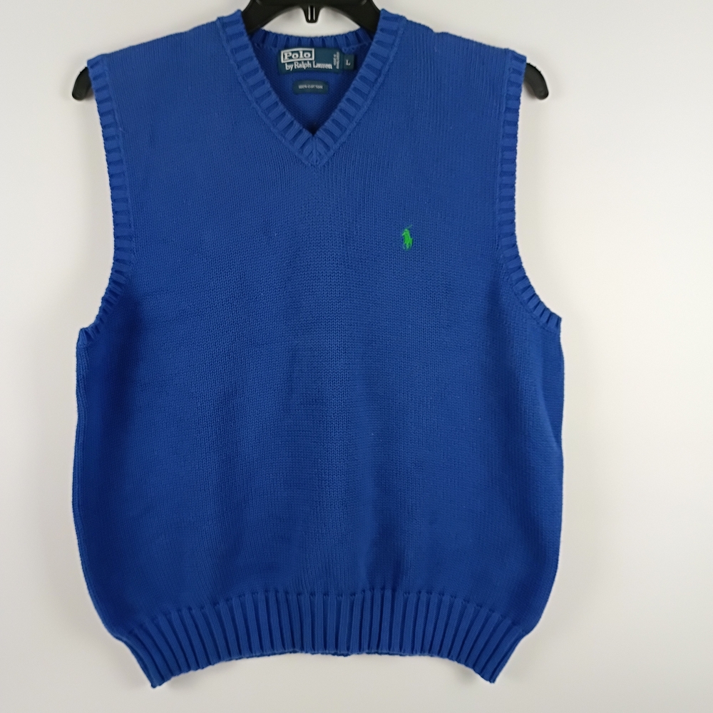 Polo by Ralph Lauren Men's V-Neck Blue Sweater Vest